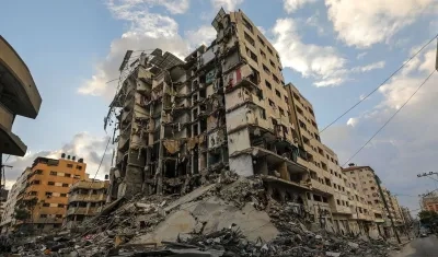 Destrucción en Gaza por ataques de Israel.