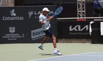 El colombiano Johan Rodríguez durante su partido contra el ucraniano Vitaliy Sachko.