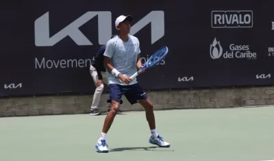 El colombiano Johan Rodríguez durante su partido contra el chileno Tomás Barrios. 