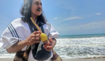 Reinel Villafañe, líder arhuaco de Katanzama. 