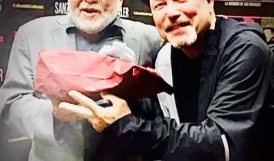 Rubén Blades en un encuentro con Eddie Palmieri. 