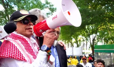 Petro en protesta propalestina