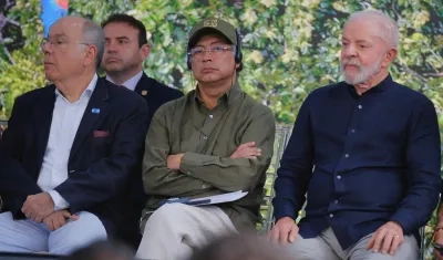 El Presidente Gustavo Petro junto al Presidente de Brasil Luiz Inacio Lula da Silva. 