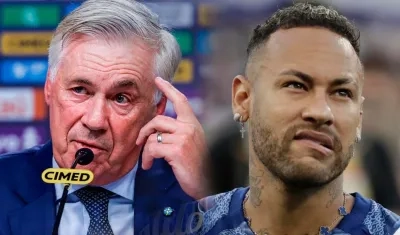 Carlo Ancelotti y Neymar.