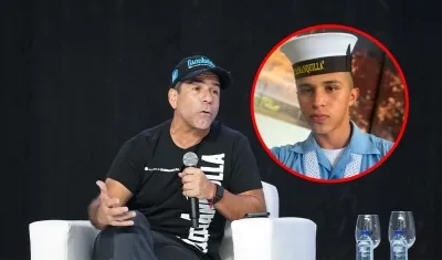 El Alcalde Alex Char y el grumete Julián Condia Bello.