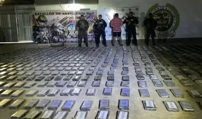 Clorhidrato de cocaína incautada. 