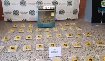 La estufa donde estaba oculta la droga. 