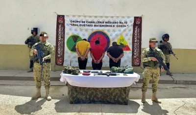 Los capturados son conocidos con los alias de ‘Kéiner’, ‘Mingo’ y ‘Toro’.