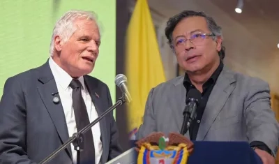 El precandidato Miguel Uribe Londoño y el Presidente Gustavo Petro.