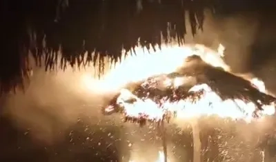 Momento del incendio.