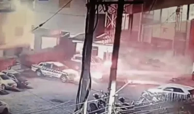 Incendio tras motín en la estación de Policía de Funza.  