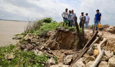 El tramo afectado del tajamar occidental.