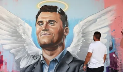 Mural de Charlie Kirk en Israel.
