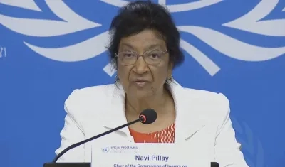 La directora de la Comisión Internacional Independiente de Investigación de la ONU para los territorios palestinos ocupados, Navi Pillay