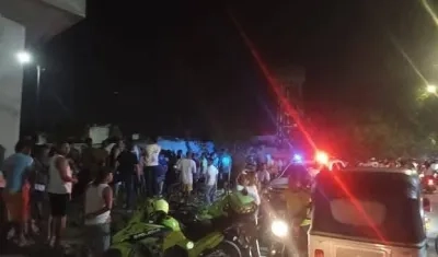 Lugar del atentado en Baranoa