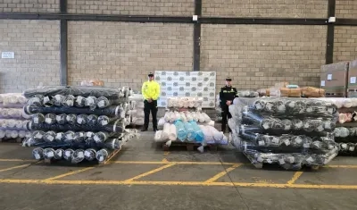 Mercancía de contrabando aprehendida en Barranquilla