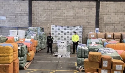 Mercancía de contrabando aprehendida en el puerto de Barranquilla. 