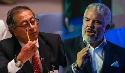 Presidente Gustavo Petro y el exmandatario Iván Duque. 