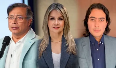 Gustavo Petro, Vicky Dávila y Nicolás Petro.