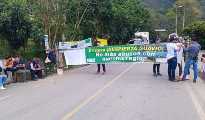 Protesta en El Guavio.