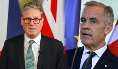 El primer ministro británico, Keir Starmer, y el primer ministro de Canadá, Mark Carney.