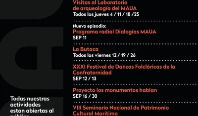 Agenda cultural del Museo en septiembre.