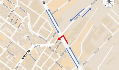 Imagen de la zona donde se implementarán las medidas.