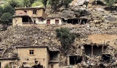 Viviendas afectadas en Afganistán.