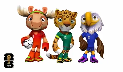  Maple, Zayu, y Clutch, mascotas del Mundial 2026.