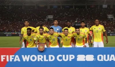 Selección Colombia que jugó contra Venezuela, en Maturín. 