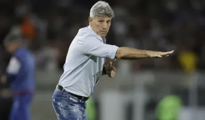 Renato Gaúcho durante el partido que Fluminense empató con Lanús, en el Maracaná.