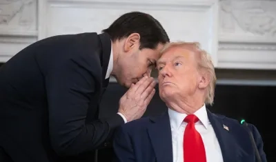 El Secretario de Estado de EE.UU., Marco Rubio, con el Presidente Donald Trump.