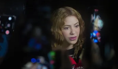 Shakira en su llegada a la ciudad. 