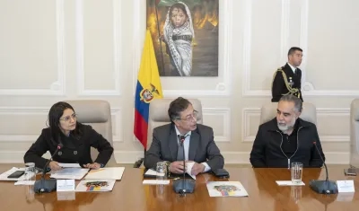 El Presidente Gustavo Petro y el ministro del Interior, Armando Benedetti.