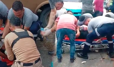 Accidente en el barrio El Recreo. 