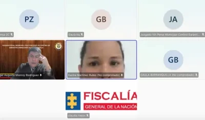 Alias 'Karina' durante la audiencia de legalización de captura. 