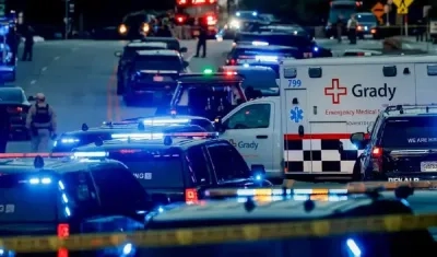 Los organismos de seguridad tras registrarse la balacera. 