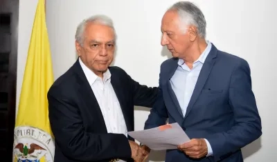 Bernardo Camacho, supersalud, y el ministro de Salud, Guillermo Alfonso Jaramillo.