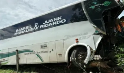 Así quedó el bus.