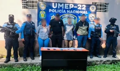 Los capturados por la Policía de Honduras. 