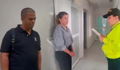 Abraham Muñoz Guerra y Margarita Viviana Bula Trujillo cuando eran capturados por la Dijin. 