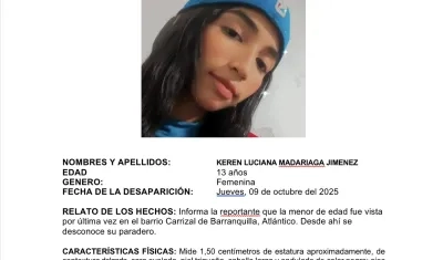 La menor Keren Luciana Madariaga Jiménez.