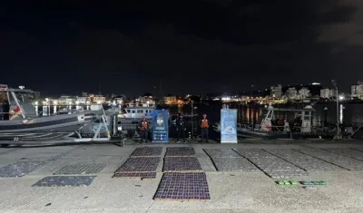 La cocaína incautada por la Armada Nacional. 