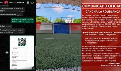 Chat de la estafa y comunicado oficial de La Rojiblanca.