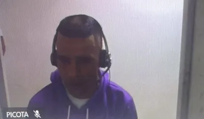 Adrián Khaled Guzmán durante la audiencia virtual de lectura de sentencia. 