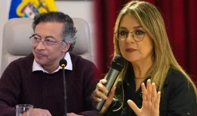 El Presidente Gustavo Petro y Vicky Dávila.