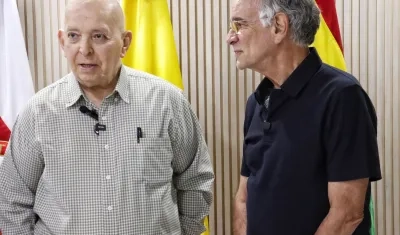 El consejero comisionado para la Paz, Otty Patiño, y el gobernador Eduardo Verano.