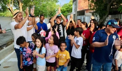 Alcalde Char durante la entrega de las nuevas vías. 