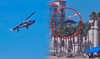 Momento de la caída del helicóptero. 
