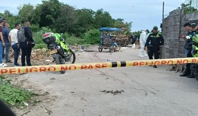 Escenario donde fue asesinado un joven en el barrio Las Flores, en el mes de octubre. 